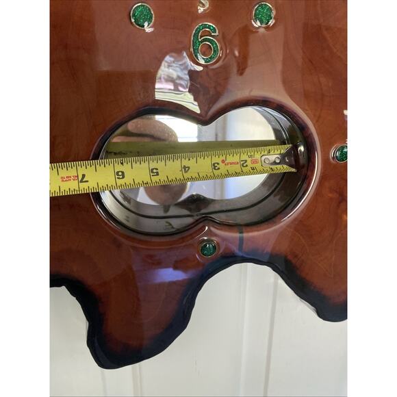 Vintage Wood Log Slice Tree Trunk Slab Bark Wall Clock LARGE 30" X 21" X 4" Inch - Picture 10 of 12